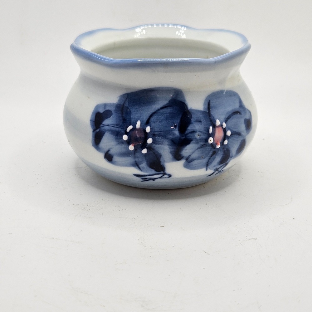 Vintage Ben Rickert‎ Fine China Blue Floral Trinket Bowl Japan No Lid